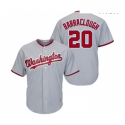 Mens Washington Nationals 20 Kyle Barraclough Replica Grey Road Cool Base Baseball Jersey 