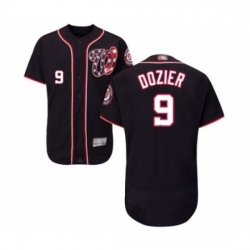 Mens Washington Nationals 9 Brian Dozier Navy Blue Alternate Flex Base Authentic Collection Baseball Jersey