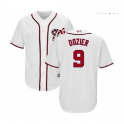 Mens Washington Nationals 9 Brian Dozier Replica White Home Cool Base Baseball Jersey 