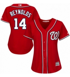 Womens Majestic Washington Nationals 14 Mark Reynolds Replica Red Alternate 1 Cool Base MLB Jersey 