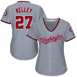 Womens Majestic Washington Nationals 27 Shawn Kelley Replica Grey Road Cool Base MLB Jersey