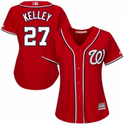 Womens Majestic Washington Nationals 27 Shawn Kelley Replica Red Alternate 1 Cool Base MLB Jersey