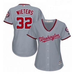 Womens Majestic Washington Nationals 32 Matt Wieters Authentic Grey Road Cool Base MLB Jersey