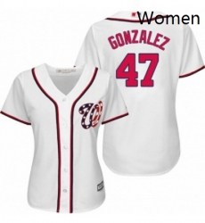 Womens Majestic Washington Nationals 47 Gio Gonzalez Replica White Home Cool Base MLB Jersey