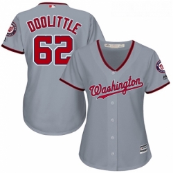 Womens Majestic Washington Nationals 62 Sean Doolittle Authentic Grey Road Cool Base MLB Jersey 