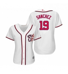 Womens Washington Nationals 19 Anibal Sanchez Replica White Home Cool Base Baseball Jersey 