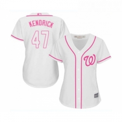 Womens Washington Nationals 47 Howie Kendrick Replica White Fashion Cool Base Baseball Jersey 