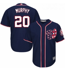 Youth Majestic Washington Nationals 20 Daniel Murphy Authentic Navy Blue Alternate 2 Cool Base MLB Jersey