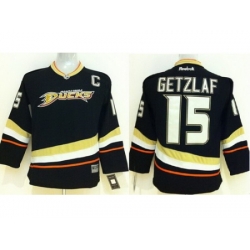 Kids Anaheim Ducks 15 Ryan Getzlaf Black NHL Hockey Jersey