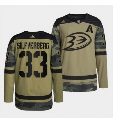 Men Anaheim Ducks 33 Jakob Silfverberg 2022 Camo Military Appreciation Night Stitched jerseyy