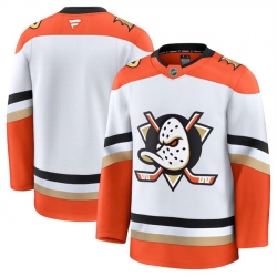 Men Anaheim Ducks Blank White 2024 25 Away Stitched Hockey Jersey