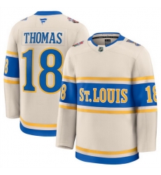 Men St  Louis Blues 18 Robert Thomas Cream 2024 25 Winter Classic Stitched Hockey Jersey