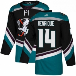 Mens Adidas Anaheim Ducks 14 Adam Henrique Authentic Black Teal Third NHL Jersey 