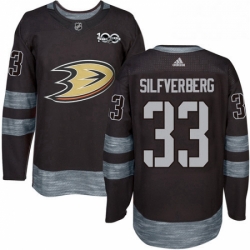 Mens Adidas Anaheim Ducks 33 Jakob Silfverberg Premier Black 1917 2017 100th Anniversary NHL Jersey 