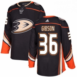 Mens Adidas Anaheim Ducks 36 John Gibson Authentic Black Home NHL Jersey 