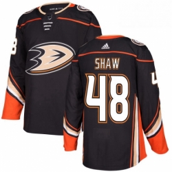 Mens Adidas Anaheim Ducks 48 Logan Shaw Authentic Black Home NHL Jersey 