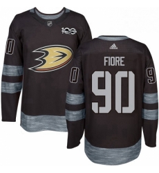 Mens Adidas Anaheim Ducks 90 Giovanni Fiore Authentic Black 1917 2017 100th Anniversary NHL Jersey 