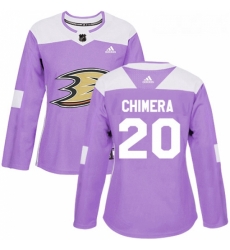 Womens Adidas Anaheim Ducks 20 Jason Chimera Authentic Purple Fights Cancer Practice NHL Jersey 