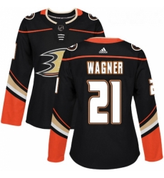 Womens Adidas Anaheim Ducks 21 Chris Wagner Authentic Black Home NHL Jersey 