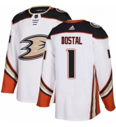 Youth Adidas Anaheim Ducks 1 Lukas Dostal Authentic White Away NHL Jersey 