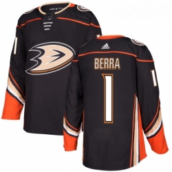 Youth Adidas Anaheim Ducks 1 Reto Berra Authentic Black Home NHL Jersey 