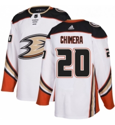 Youth Adidas Anaheim Ducks 20 Jason Chimera Authentic White Away NHL Jersey 