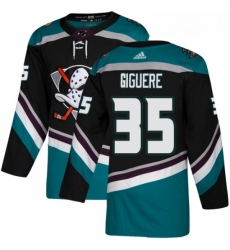 Youth Adidas Anaheim Ducks 35 Jean Sebastien Giguere Authentic Black Teal Third NHL Jersey 