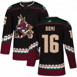 Mens Adidas Arizona Coyotes 16 Max Domi Premier Black Alternate NHL Jersey 