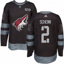 Mens Adidas Arizona Coyotes 2 Luke Schenn Authentic Black 1917 2017 100th Anniversary NHL Jersey 