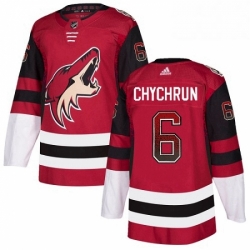 Mens Adidas Arizona Coyotes 6 Jakob Chychrun Authentic Maroon Drift Fashion NHL Jersey 