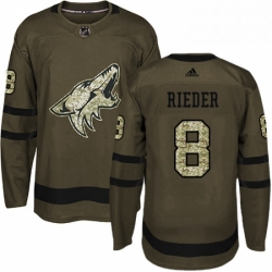 Mens Adidas Arizona Coyotes 8 Tobias Rieder Premier Green Salute to Service NHL Jersey 