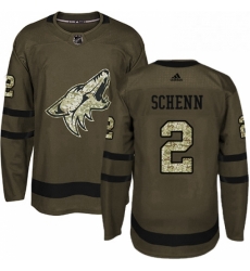 Youth Adidas Arizona Coyotes 2 Luke Schenn Authentic Green Salute to Service NHL Jersey 