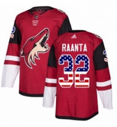 Youth Adidas Arizona Coyotes 32 Antti Raanta Authentic Red USA Flag Fashion NHL Jersey 