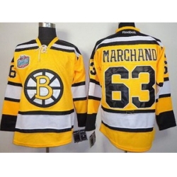 Boston Bruins 63 Brad Marchand Yellow NHL Jerseys