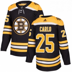 Mens Adidas Boston Bruins 25 Brandon Carlo Authentic Black Home NHL Jersey 