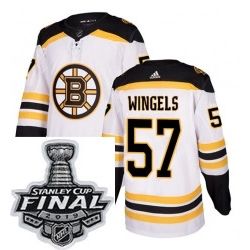 Mens Adidas Boston Bruins 57 Tommy Wingels Authentic White Away NHL Jersey