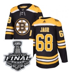 Mens Adidas Boston Bruins 68 Jaromir Jagr Authentic Black Home NHL Jersey