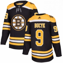 Mens Adidas Boston Bruins 9 Johnny Bucyk Authentic Black Home NHL Jersey 