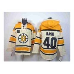 nhl jerseys boston bruins #40 rask yellow-cream[pullover hooded sweatshirt] [patch A]