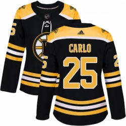 Womens Adidas Boston Bruins 25 Brandon Carlo Premier Black Home NHL Jersey 