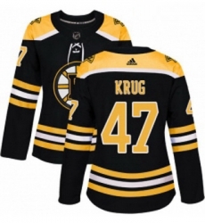 Womens Adidas Boston Bruins 47 Torey Krug Premier Black Home NHL Jersey 