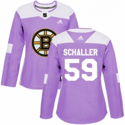 Womens Adidas Boston Bruins 59 Tim Schaller Authentic Purple Fights Cancer Practice NHL Jersey 