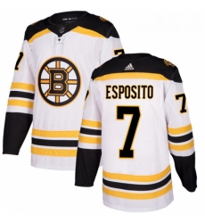 Womens Adidas Boston Bruins 7 Phil Esposito Authentic White Away NHL Jersey 