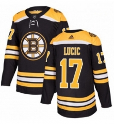 Youth Adidas Boston Bruins 17 Milan Lucic Premier Black Home NHL Jersey 