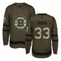 Youth Adidas Boston Bruins 33 Zdeno Chara Authentic Green Salute to Service NHL Jersey 