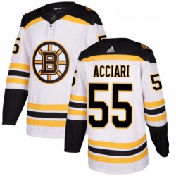 Youth Adidas Boston Bruins 55 Noel Acciari Authentic White Away NHL Jersey 