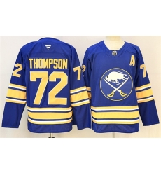 Men Buffalo Sabres  72 Tage Thompson Blue 2024 25 With A Patch Stitched Jersey