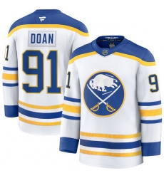 Men Buffalo Sabres  91 Josh Doan White Stitched Hockey Jersey