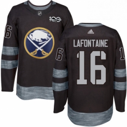 Mens Adidas Buffalo Sabres 16 Pat Lafontaine Premier Black 1917 2017 100th Anniversary NHL Jersey 