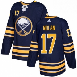 Mens Adidas Buffalo Sabres 17 Jordan Nolan Authentic Navy Blue Home NHL Jersey 